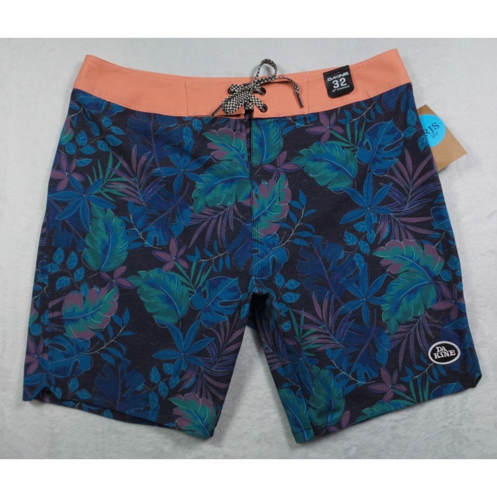 Dakine Shorts Mens Size 32 Blue Floral Wedge Boardshorts Stretch Linen Blend NWT